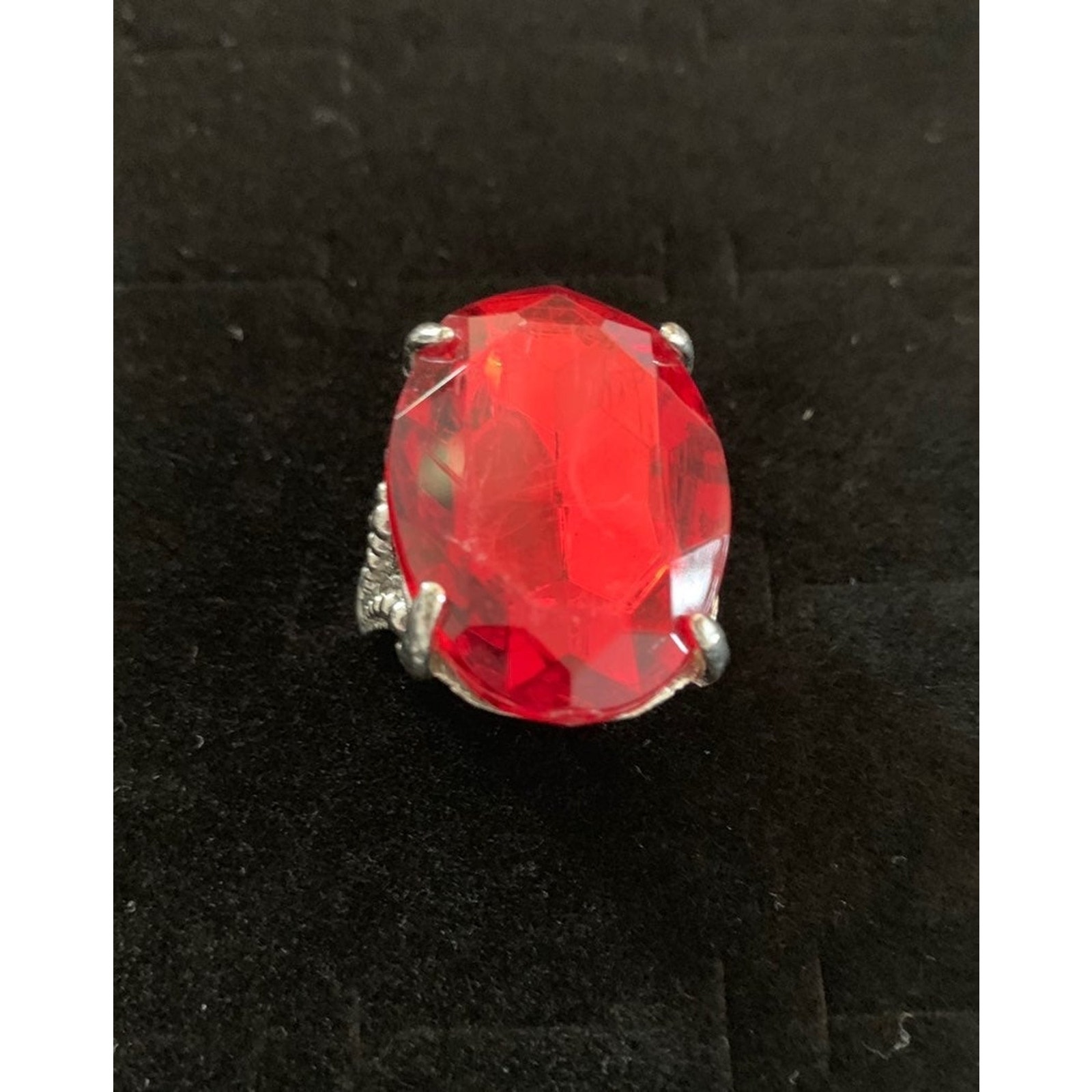 Fun Fantasy Ring With Red Crystal